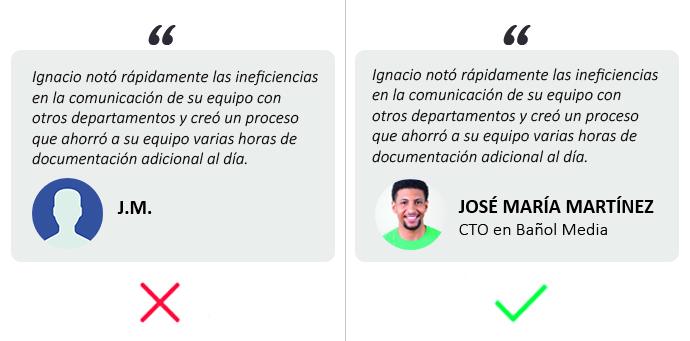 Testimonios Legítimos en páginas Web